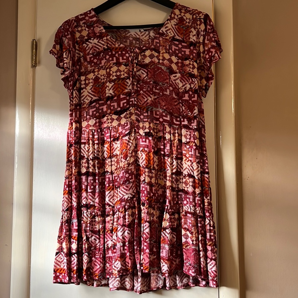 TRUE CRAFT 2X Flowy Mini dress-EXCELLENT CONDITION-Cute detailing